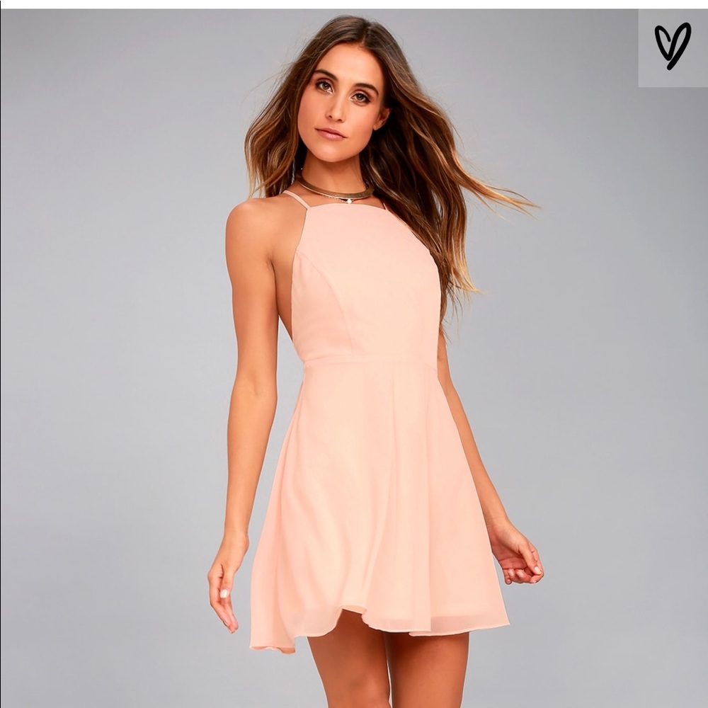Blush letters of love mini dress Lulu’s